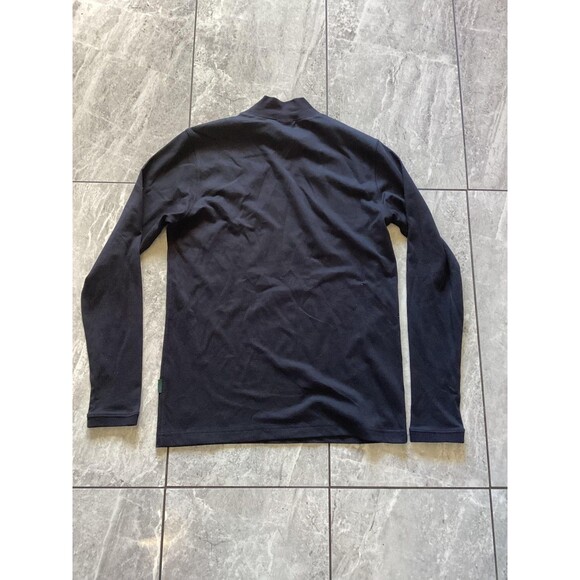 AG Green Label Shirt Mens Medium Black Mock Neck Long Sleeve Logo Pullover Knit - Picture 3 of 5